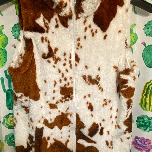 Cow Print Vest Etsy