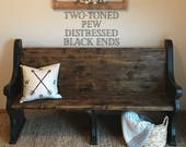 SHIPPING INCLUDED Traditional Style, Church Pew Bench, black, farmhouse furniture, entryway