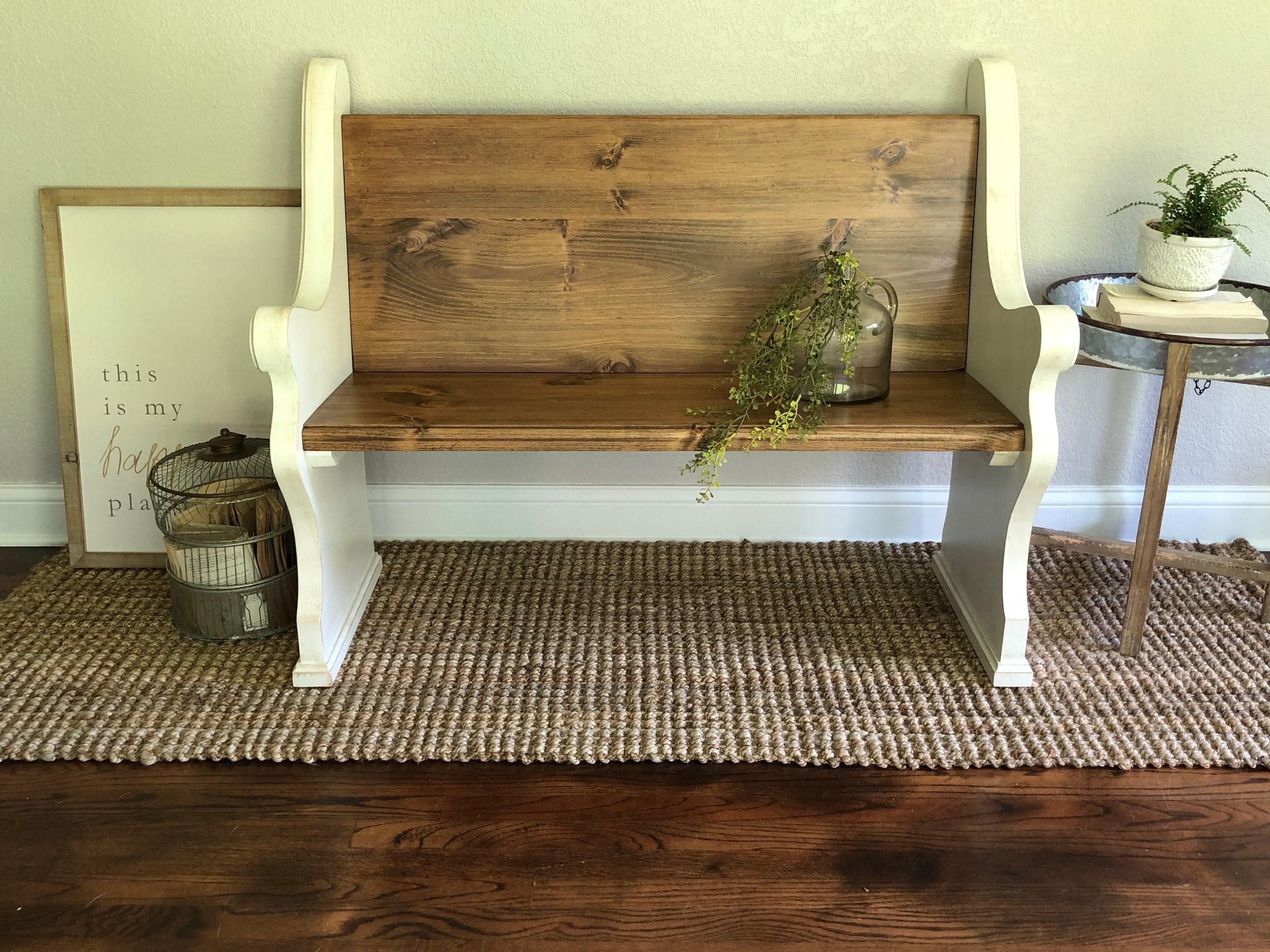 Custom Church Pew Bench Foyer Entryway Furniture Farmhouse Etsy