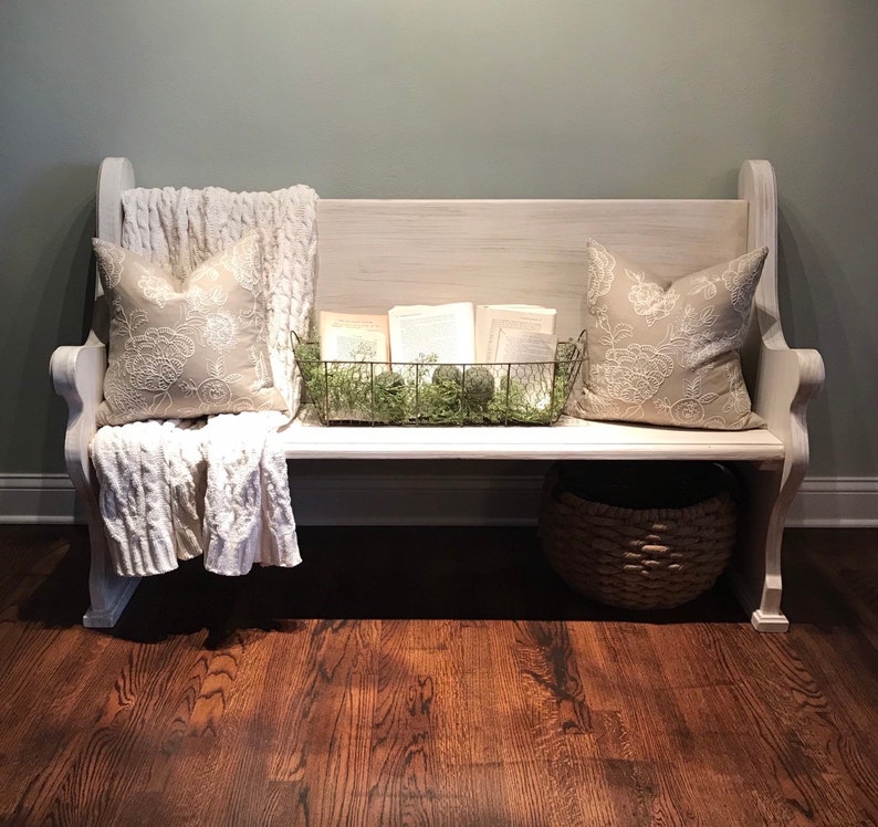 Custom Church Pew Bench Foyer Entryway Furniture Farmhouse Etsy