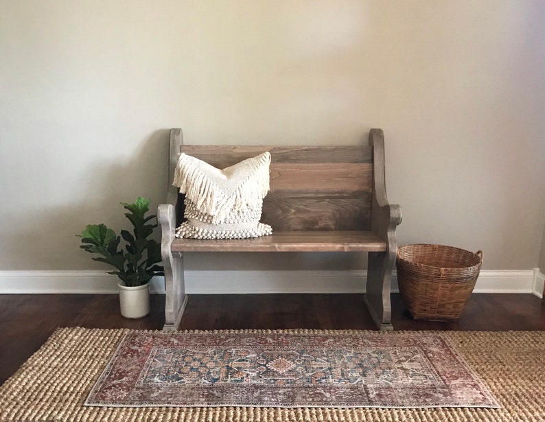 IN STOCK Aged Oak Church Pew Bench / Foyer Entryway Etsy