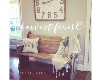 IN STOCK: Harvest - Church Pew Bench / Foyer, Entryway Furniture, Farmhouse Design, Dining Seating, Pew, Wooden Bench
