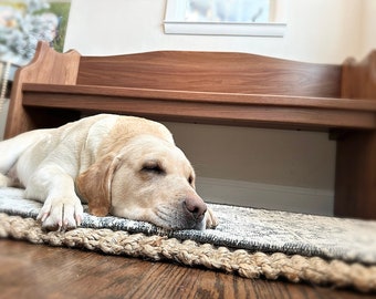 CUSTOM LENGTH ORDER:  Black Walnut Hardwood, Providence Style Church Pew Bench, Foyer, Entryway Furniture, Farmhouse Design, Dining Seating.