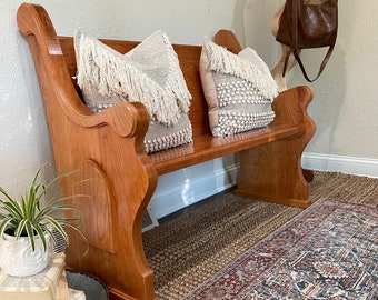 PEDIDO DE LONGITUD PERSONALIZADO: Cereza, banco de banco de iglesia de estilo tradicional, granja, entrada, vestíbulo o asientos de comedor. Aniversario de bodas.