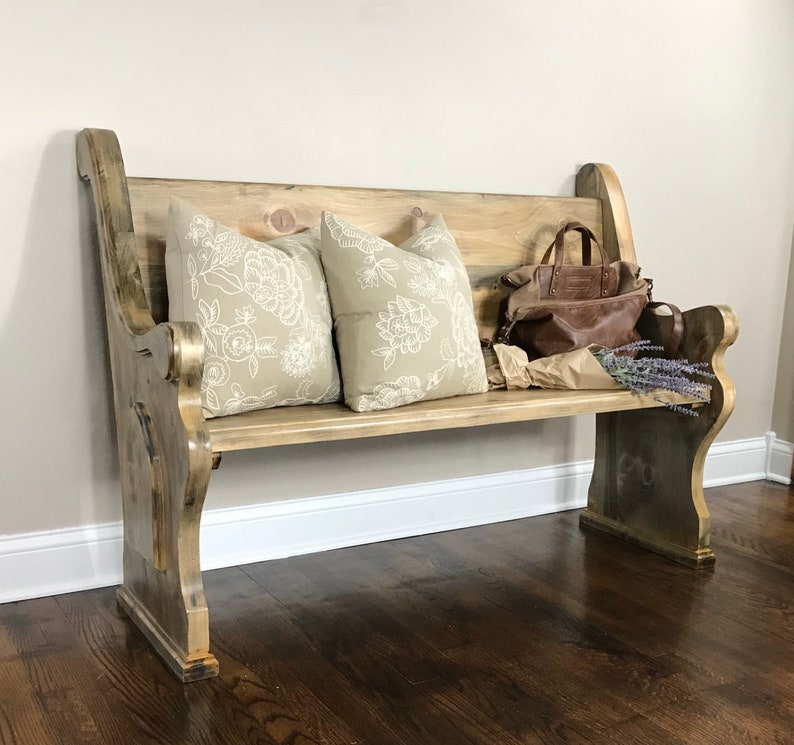 Custom Church Pew Bench Foyer Entryway Furniture Farmhouse Etsy