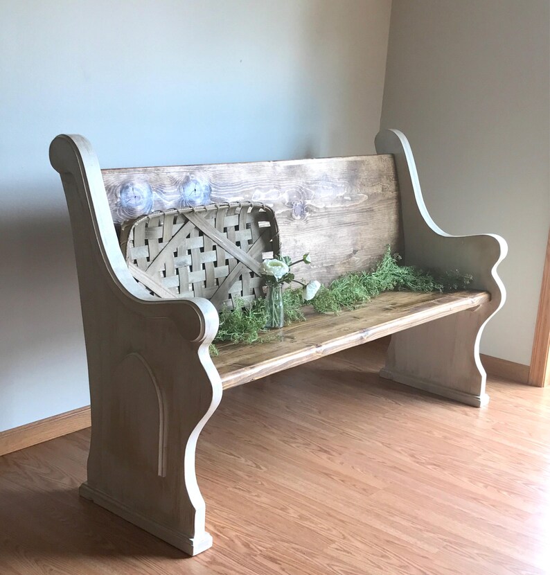 Custom Church Pew Bench Foyer Entryway Furniture Farmhouse Etsy