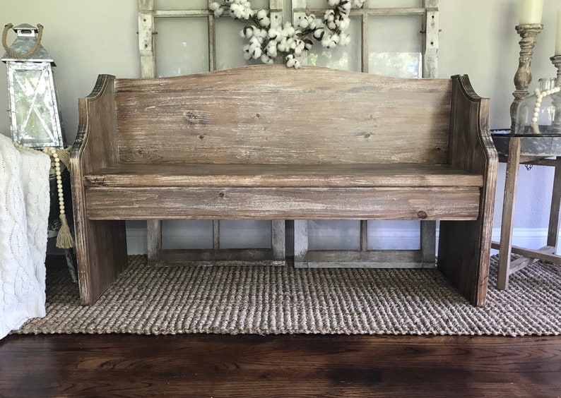Custom Church Pew Bench Foyer Entryway Furniture Farmhouse Etsy