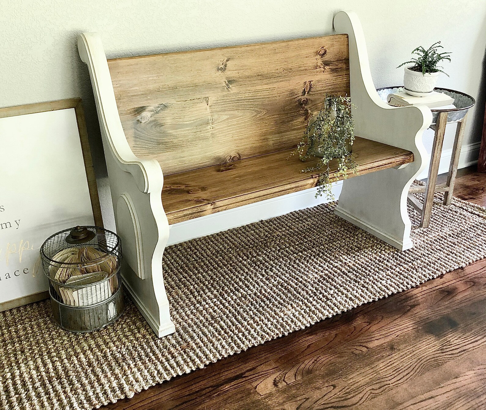 Custom Church Pew Bench Foyer Entryway Furniture Farmhouse Etsy