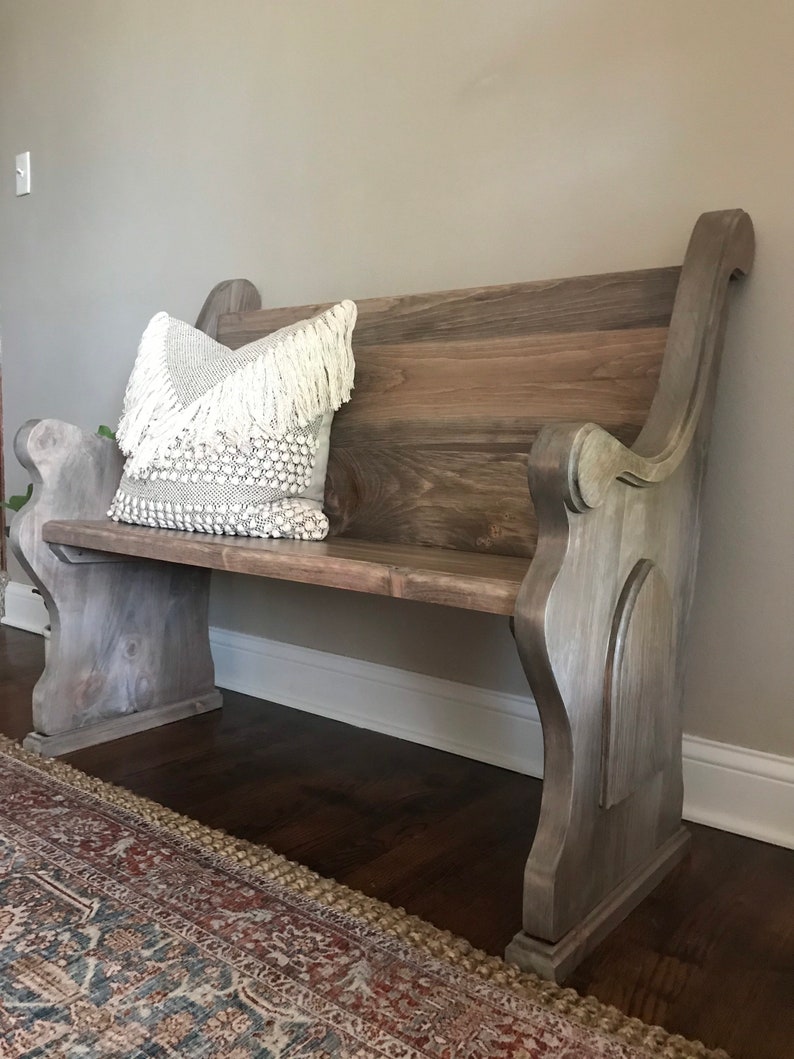 Custom Church Pew Bench Foyer Entryway Furniture Farmhouse Etsy