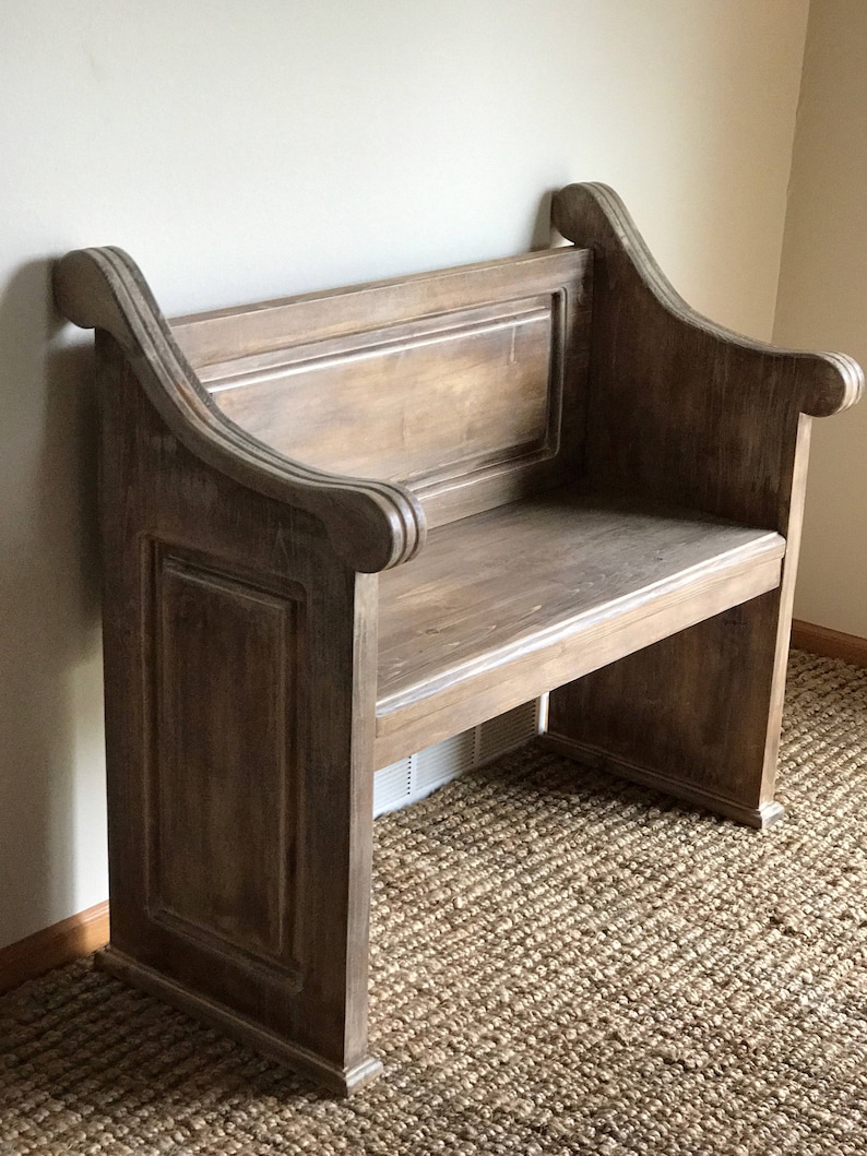 Custom Church Pew Bench Foyer Entryway Furniture Farmhouse Etsy
