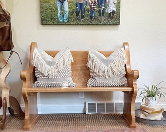 IN STOCK! Hickory Hardwood Church Pew Bench: Farmhouse Furniture