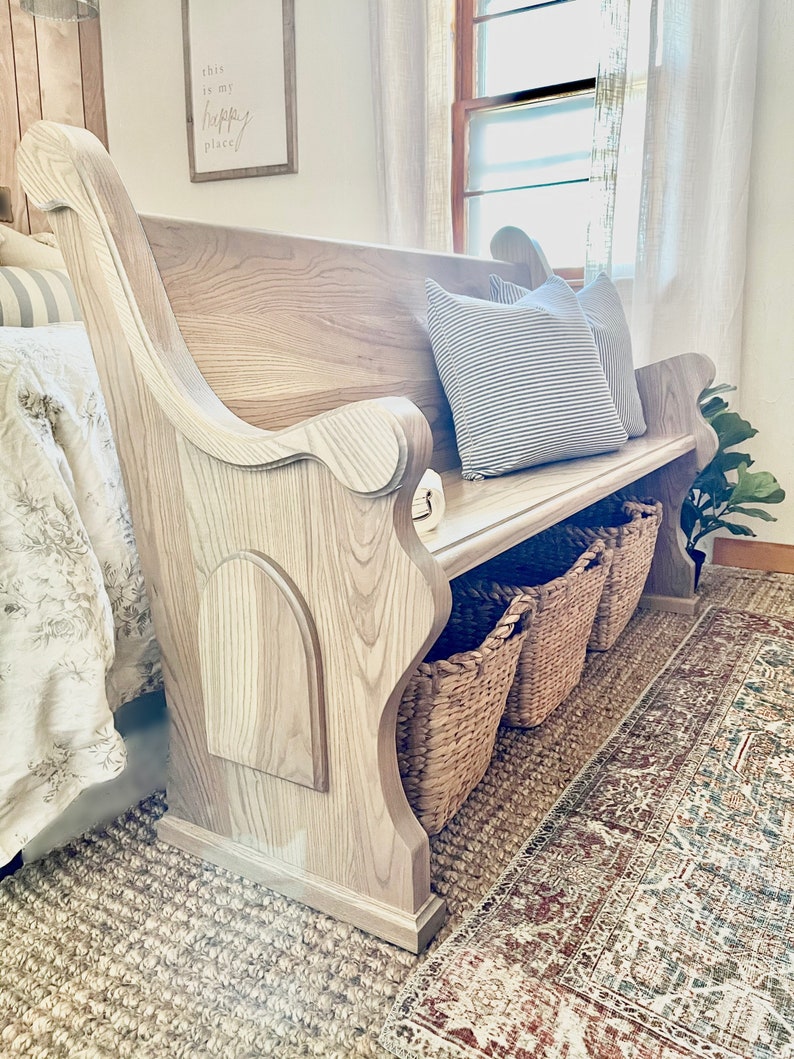 Ash Hardwood Traditional Style Church Pew Bench: CUSTOM - Etsy