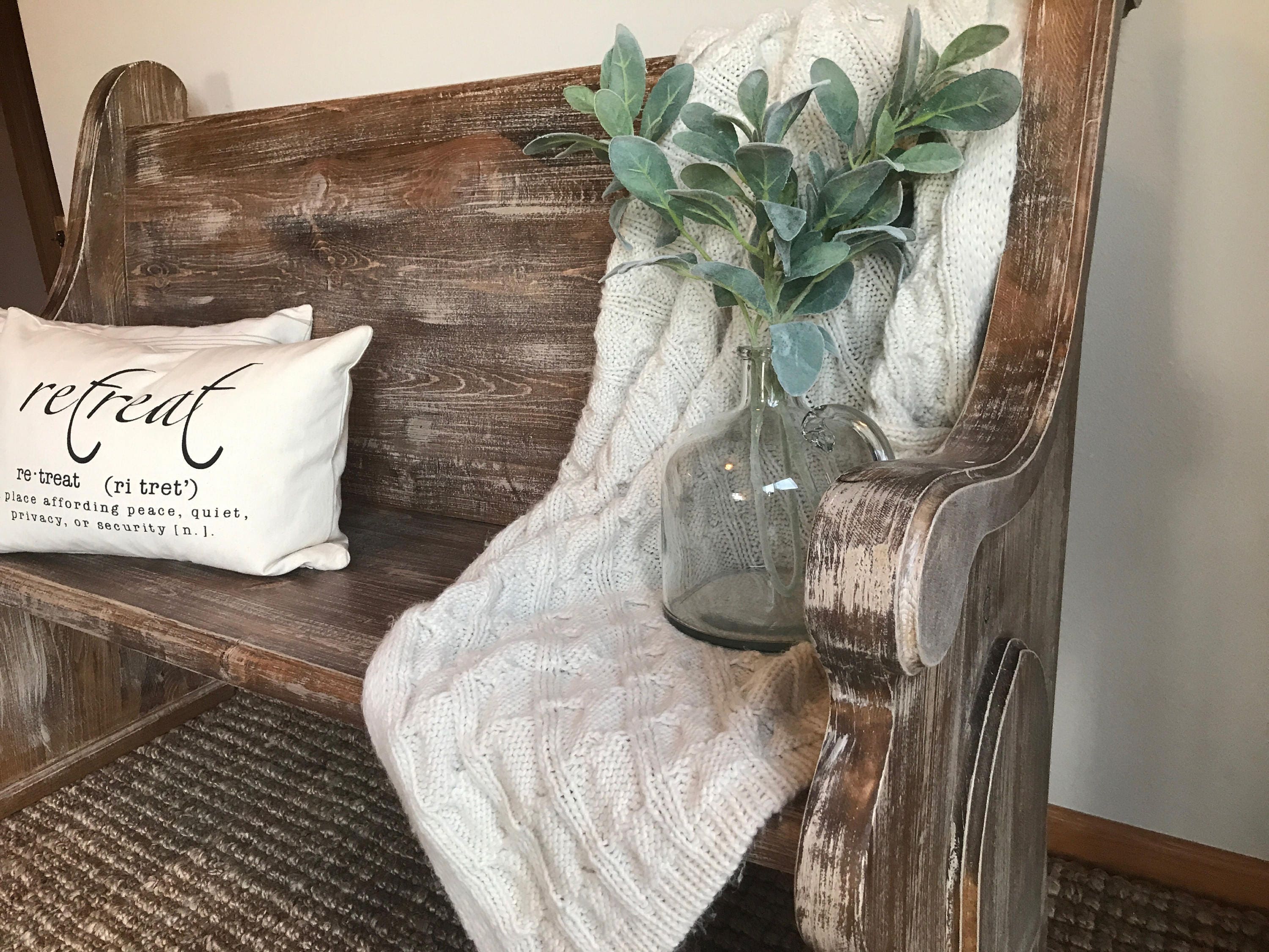 CUSTOM LENGTH: Traditional Style Church Pew Bench. Knotty - Etsy