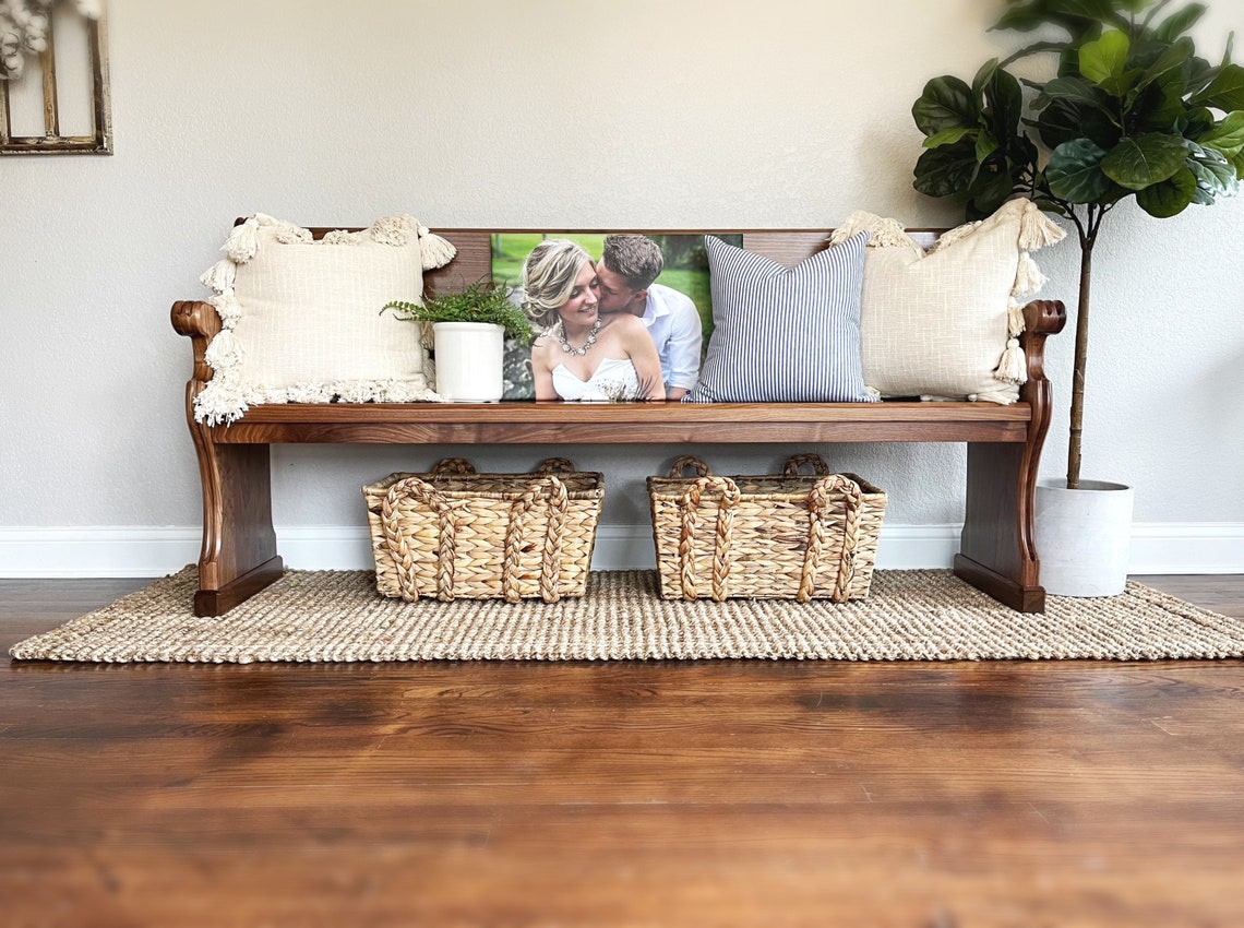 Custom Church Pew Bench Foyer Entryway Furniture Farmhouse Etsy