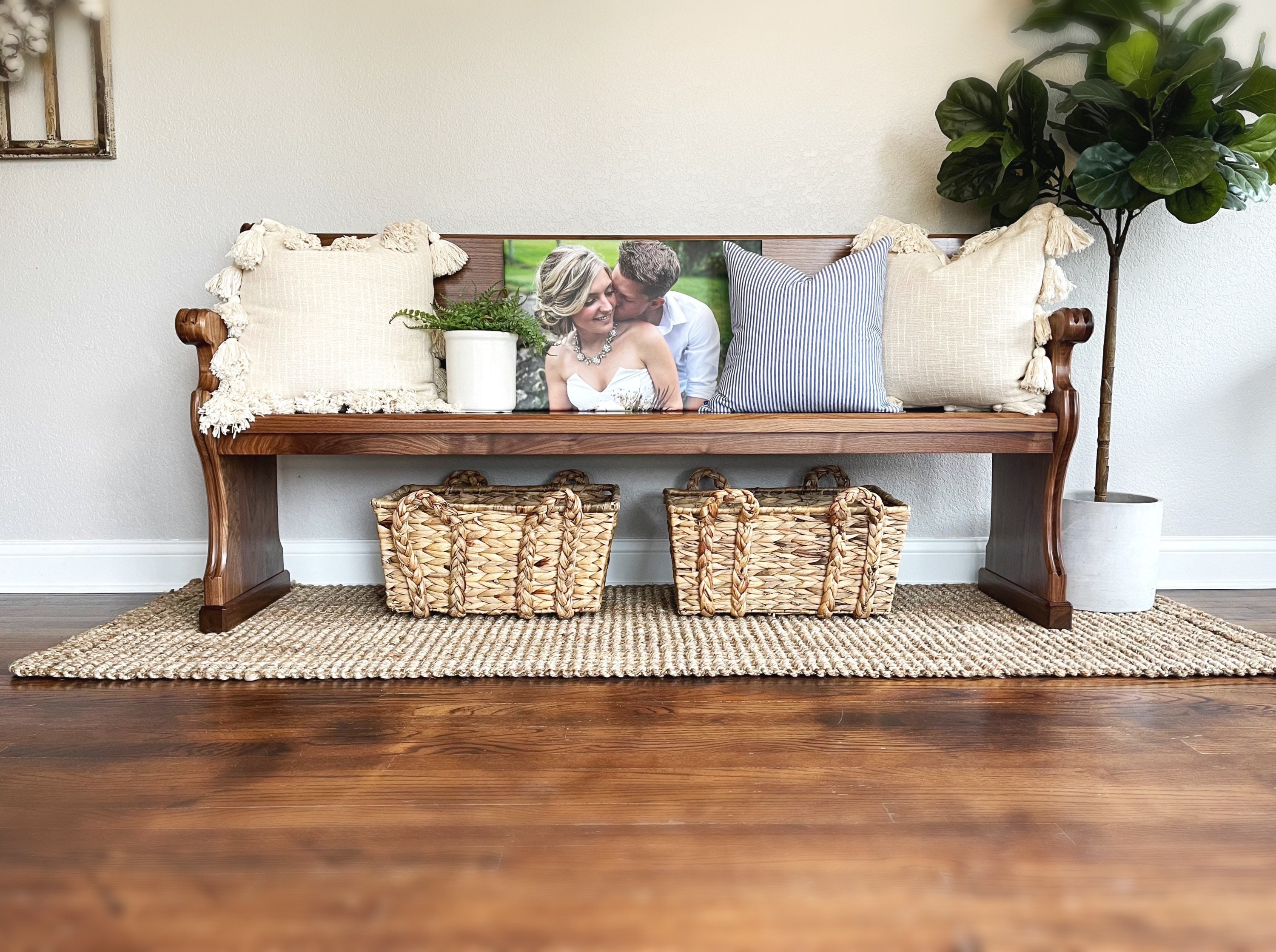 Black Walnut Santa Fe Style Church Pew Bench: CUSTOM LENGTH - Etsy