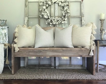 CUSTOM LENGTH ORDER: Providence Style Church Pew Bench, Foyer, Entryway Furniture, Farmhouse Design, Dining Seating, Pew, Wooden Bench.