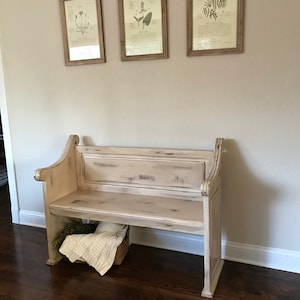Custom Church Pew Bench, Foyer, Entryway Furniture, Farmhouse Design, Dining Seating, Pew, Wooden Bench made of hardwood only!