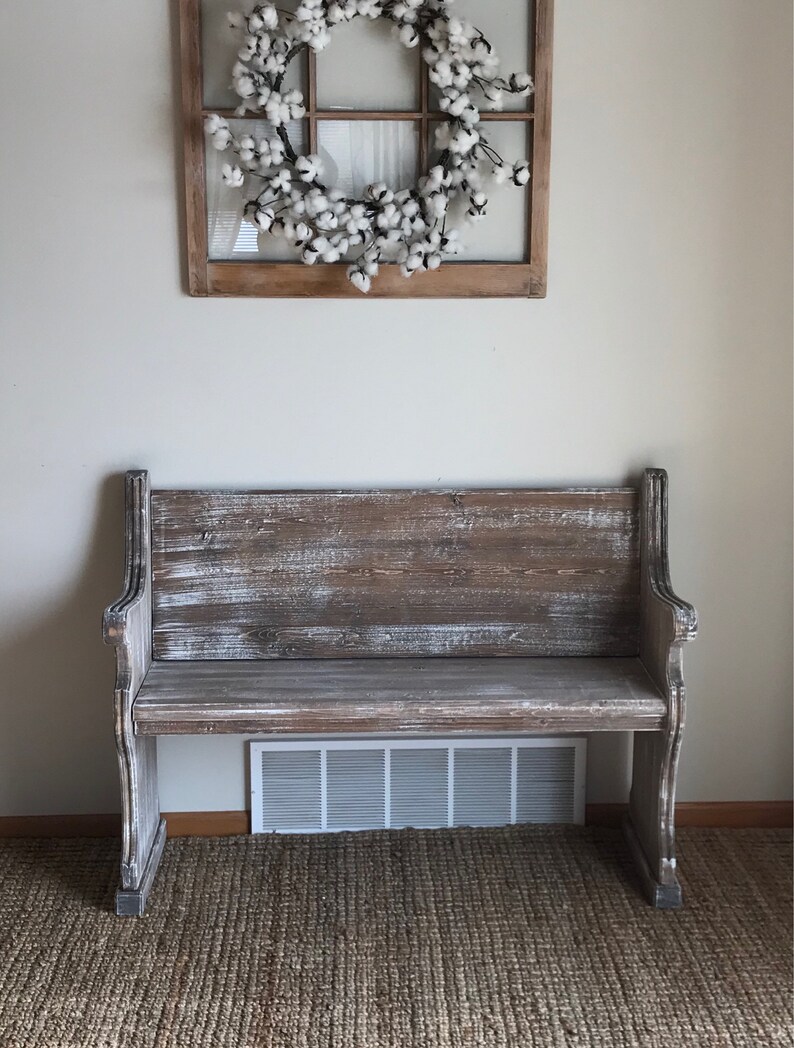 Custom Church Pew Bench Foyer Entryway Furniture Farmhouse Etsy
