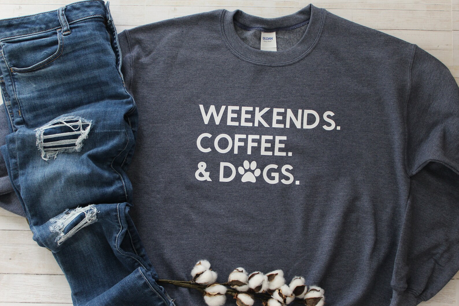 Weekends Coffee & Dogs Sweatshirt Dog Lover Sweater Coffee Etsy