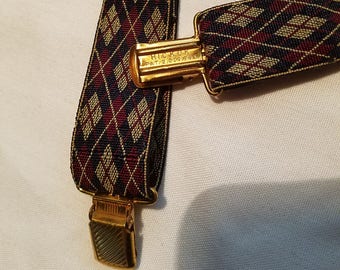 Vintage Hickok 1940s argyle suspenders