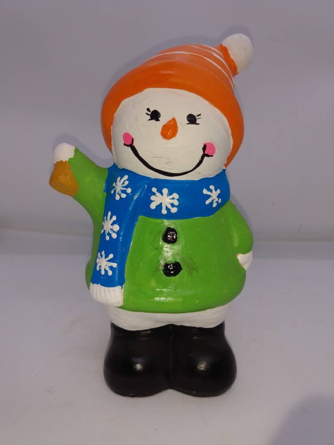 Bell Ringing Snowman Figurine - Etsy