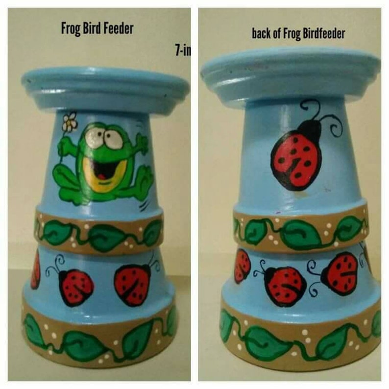 Frog Bird Feeder Etsy