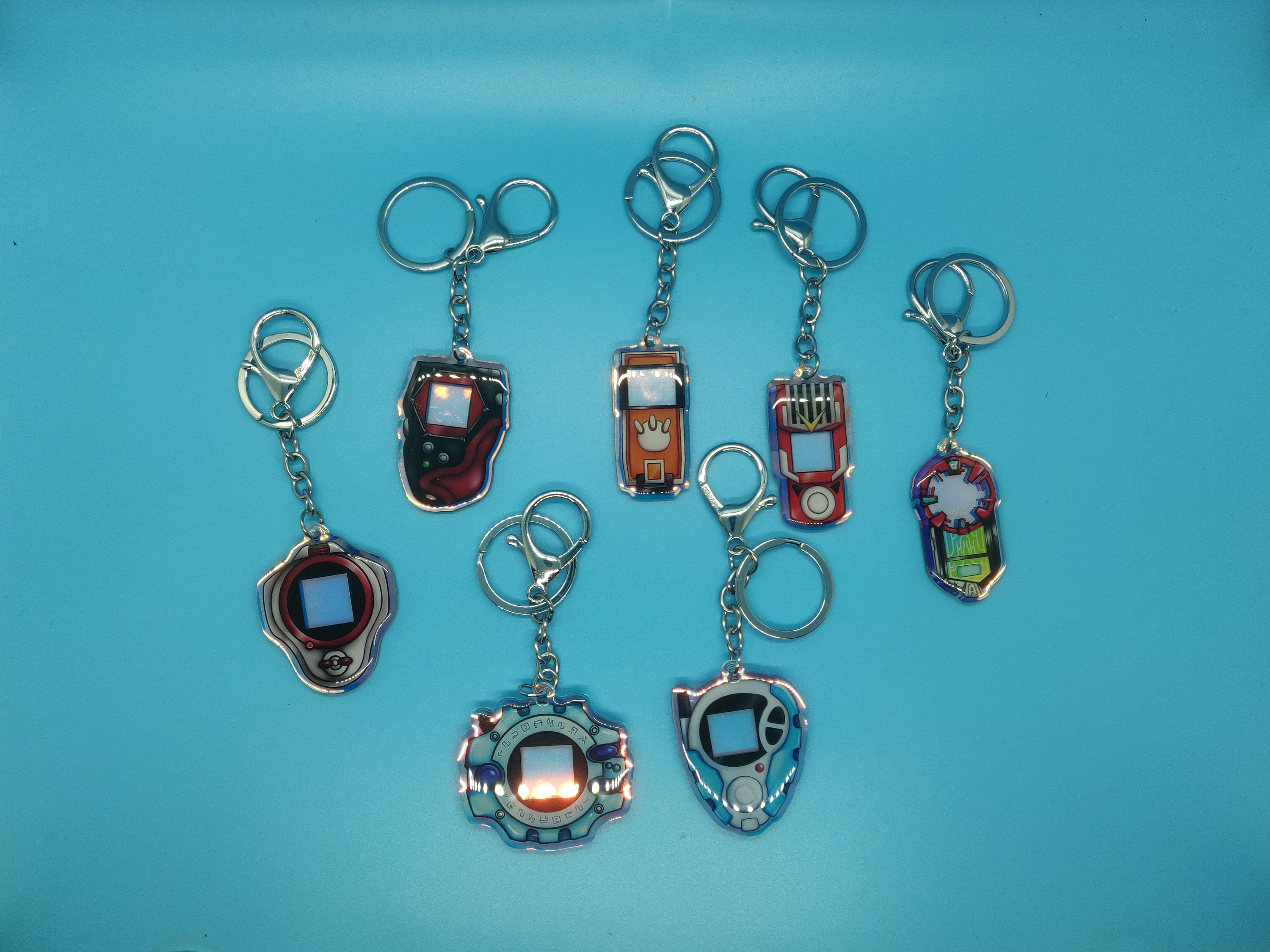 Digimon Keychains 7 Digivices Agumon Gabumon Gatomon and Etsy