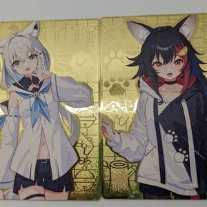 Shirakami Fubuki e Ookami Mio Field Center - Carta TCG Gold Metal Limited