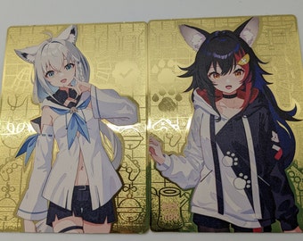 Shirakami Fubuki and Ookami Mio Field Center - Gold Metal Limited TCG card