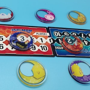 Marcadores de memória Digi Armor - Inspirados em Digimon Adventure 02 para o jogo de cartas Digimon