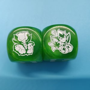 DTCG Waifu Dice BIG 22mm Dice Green Duo (2pc)