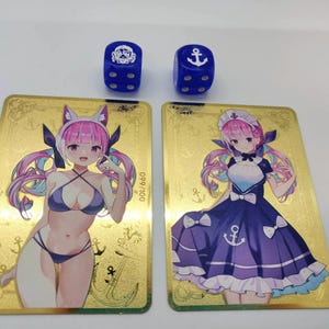 Par de dados y centro de campo de metal dorado Minato Aqua