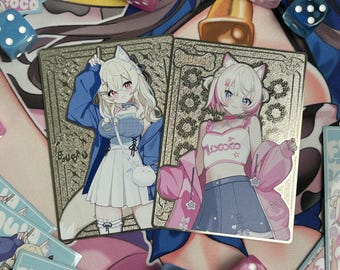 Fuwamoco Casual Field Center with Dice - Silver Metal Limited TCG Card and D6 Pair