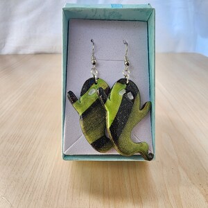 Witchy earrings/ghost earrings /  Halloween / pagan jewelry/witch hat earrings