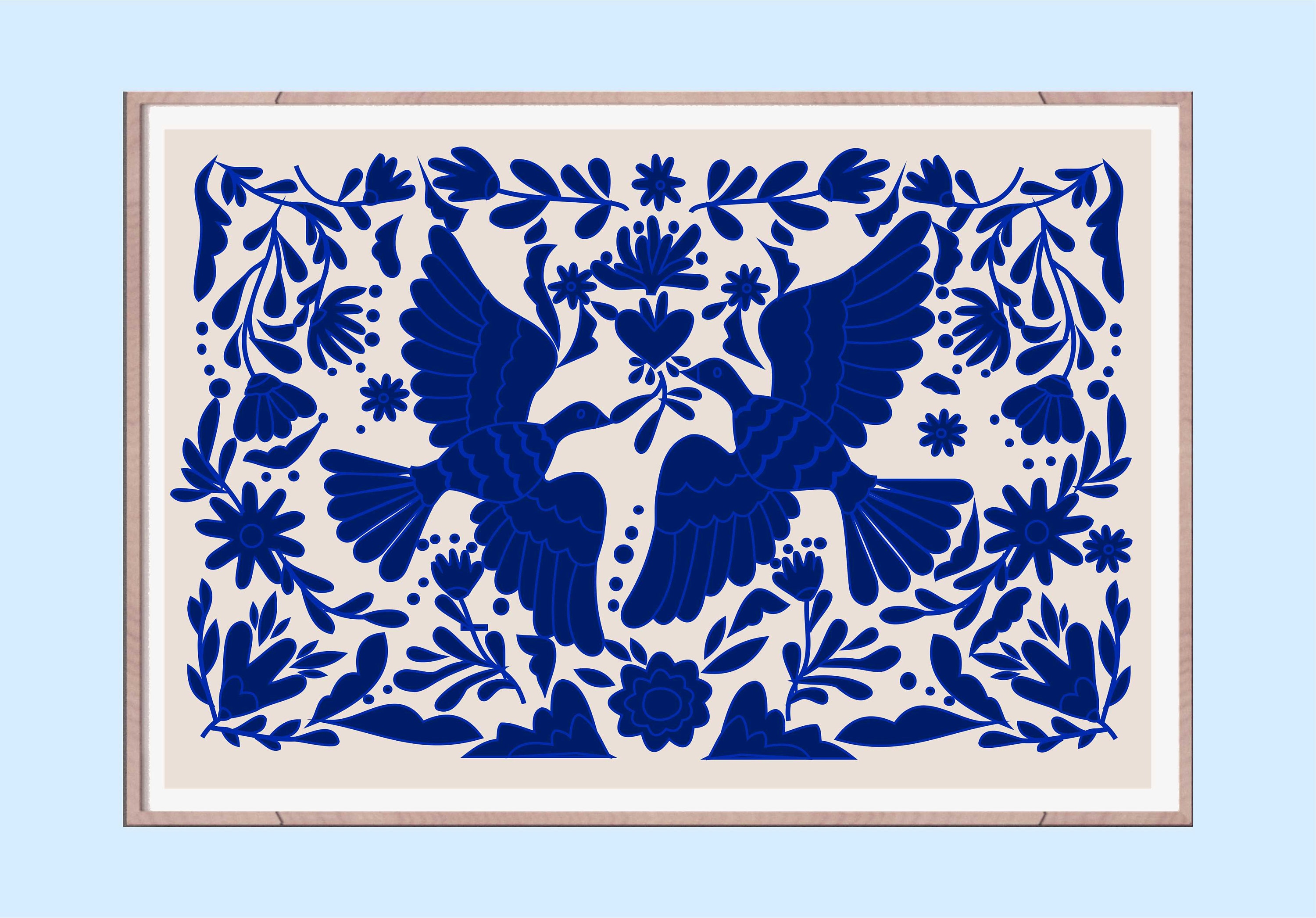 Mexican Art Print Mexico Folk Art Otomi Wall Art Mexico Etsy