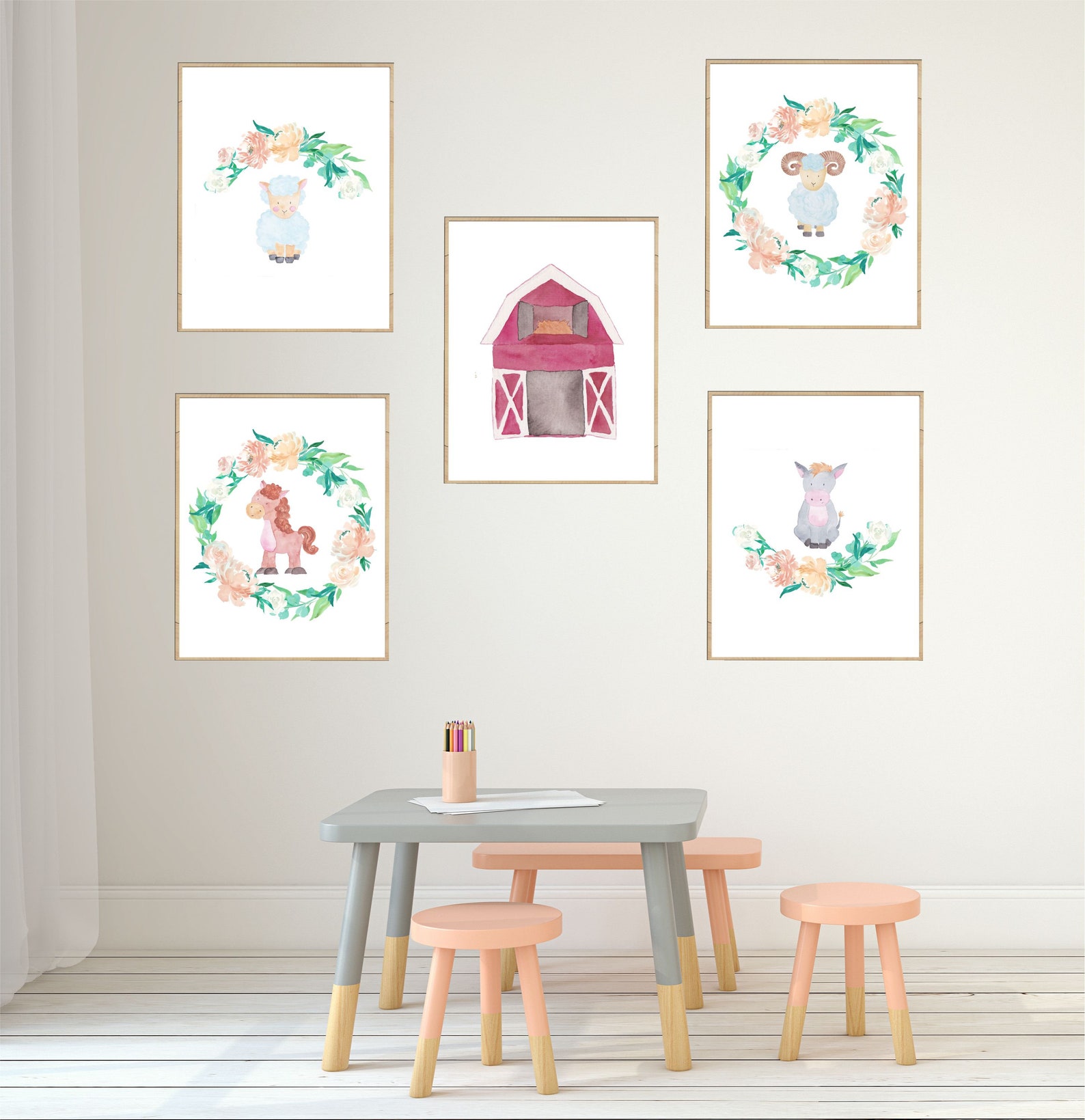 Baby Bedroom decoration Farm animals for kids Baby Room Etsy