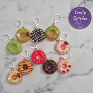 Resin doughnut stitch marker, place holder, progress keeper, notion for crochet or knitting