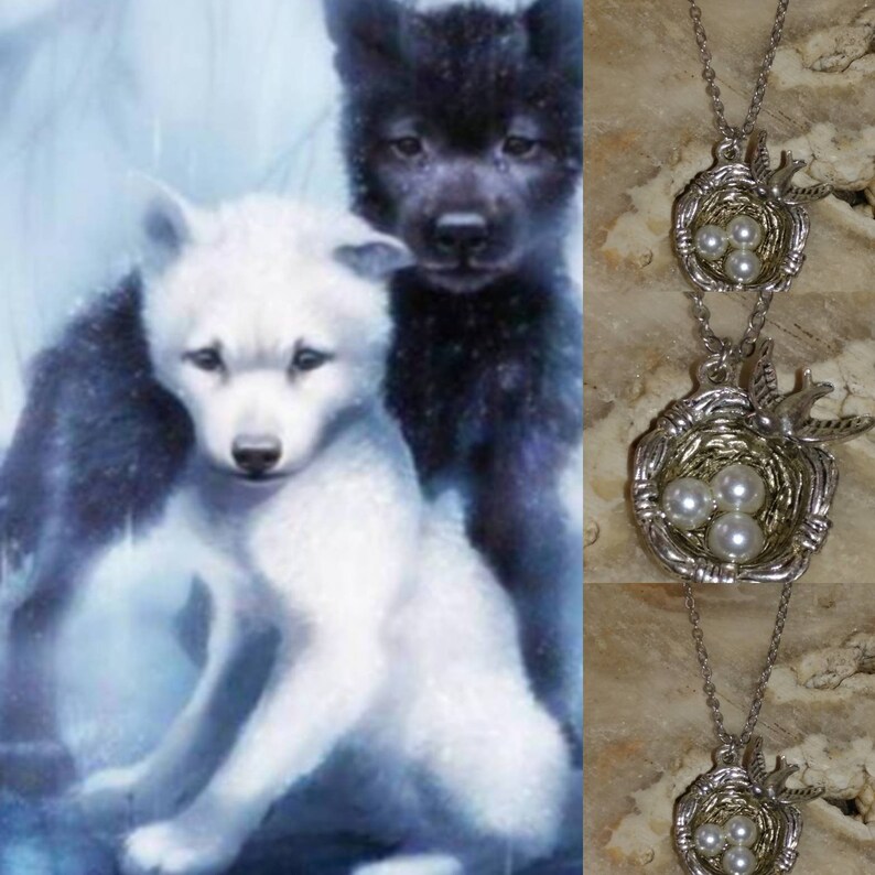 Amarok Wolf Pups Companion pendulum necklace