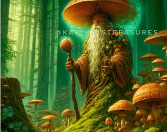 Faelan, Sage of the Sporewood Mushroom Spirit Companion- A Katy Kat Exclusive