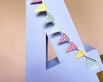 Digital Download number 4  3D papercraft pattern  Model number 4 template print, cut and glue any size. Birthday Numbers diy  model number 4