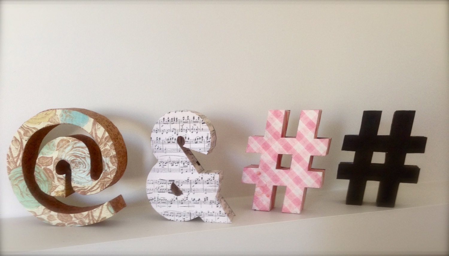 Hashtag Papercraft 3d Model Hashtag Diy Papercraft Art Desk Decor Etsy