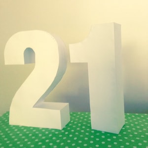Vingt et unième anniversaire numéro 21e DIY Pinanta pour 21 modèle DIY 3D imprimable papercraft Giant 21 Digital Download