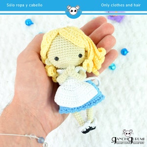 Alice in Wonderland, amigurumi Alice, crochet Alice, crochet doll, Alice doll, amigurumi pattern, doll pattern, chibi doll, Alice pattern image 9