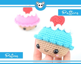 Cupcake, cupcake kawaii, motif cupcake, motif amigurumi, motif au crochet, cupcake au crochet, amigurumi kawaii, cupcake d'amour