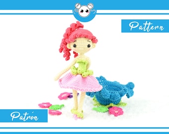 Thumbelina, fairytale doll, crochet flower doll, crochet doll, amigurumi doll, amigurumi pattern, doll pattern, flower doll