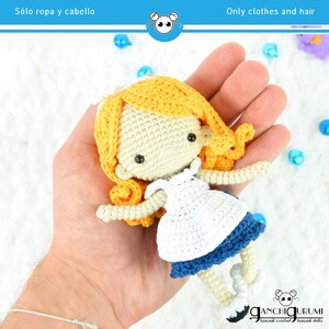 Alice in Wonderland, amigurumi Alice, crochet Alice, crochet doll, Alice doll, amigurumi pattern, doll pattern, chibi doll, Alice pattern image 8