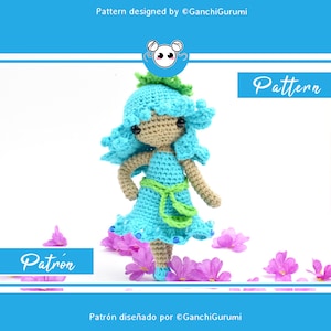 Crochet doll, amigurumi pattern, flower doll, amigurumi flower, amigurumi doll, crochet flower, crochet doll pattern, doll pattern, doll pdf
