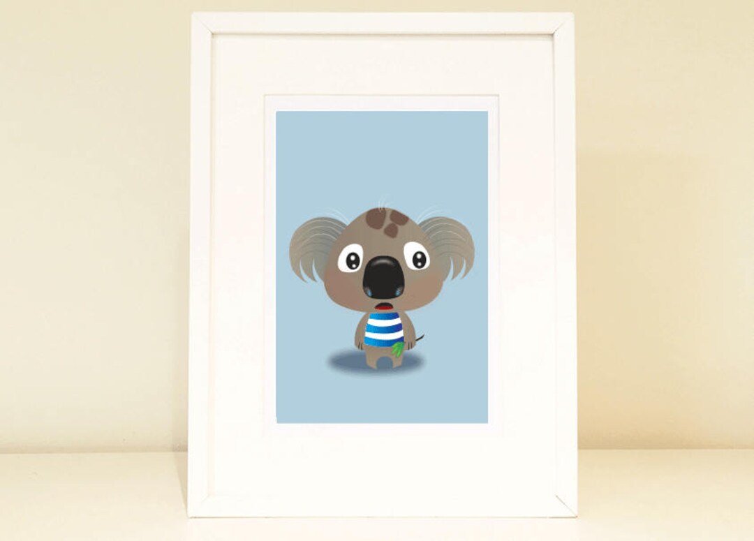 Koala Nursery Art, Australian Animal Theme, Koala Art Print for Kid's