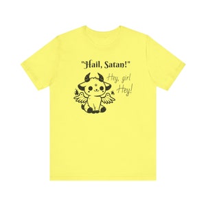 Małe Diabły | Uroczy Demon | Witaj Szatanie | Hej, Dziewczyno Hej! | Czarno-biały | Koszulka unisex