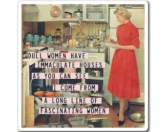 Fascynujący magnes dla kobiet, wystrój kuchni w stylu vintage, magnes na lodówkę z cytatem retro, prezent dla kobiet, dekoracja domu i kuchni